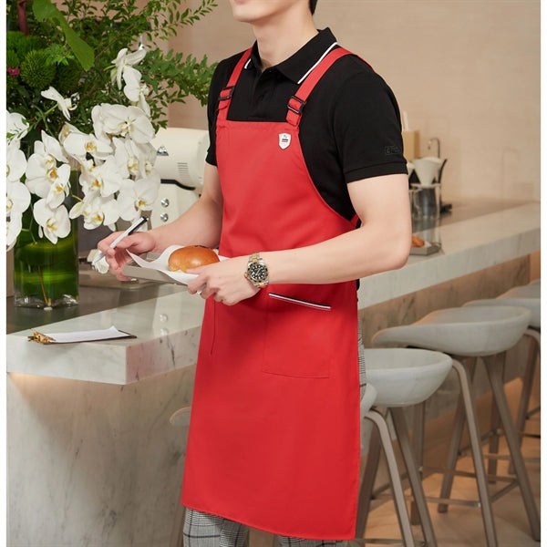12 oz. Serge Kitchen Apron w/ Shoulder strap & 2 pockets