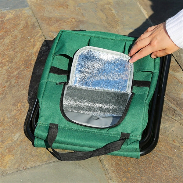 Folding Seat with Cooler Bag and Bottle Holder