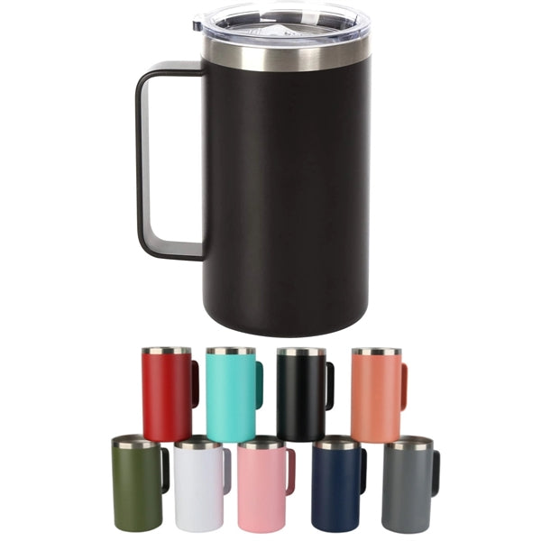 24 OZ Beer Tumbler Camping Cup with Handle and Lid