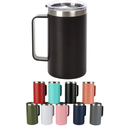 24 OZ Beer Tumbler Camping Cup with Handle and Lid