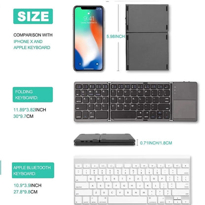 Foldable Bluetooth Keyboard with Touchpad