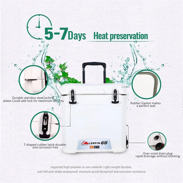 45L Rolling cooling cooler box with wheels