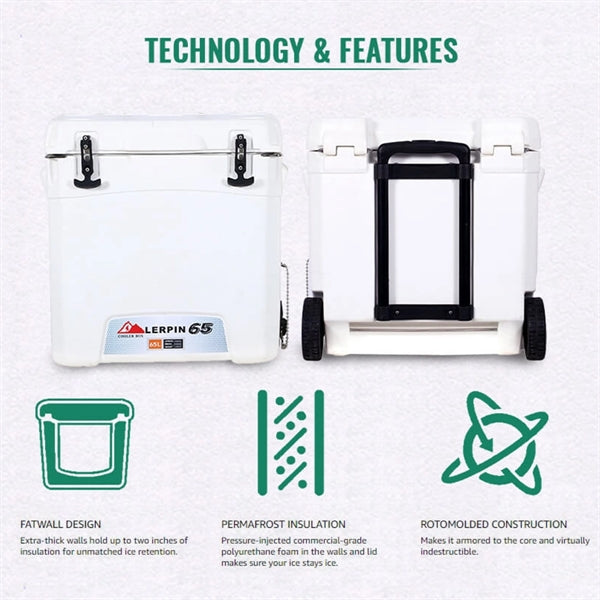 45L Rolling cooling cooler box with wheels
