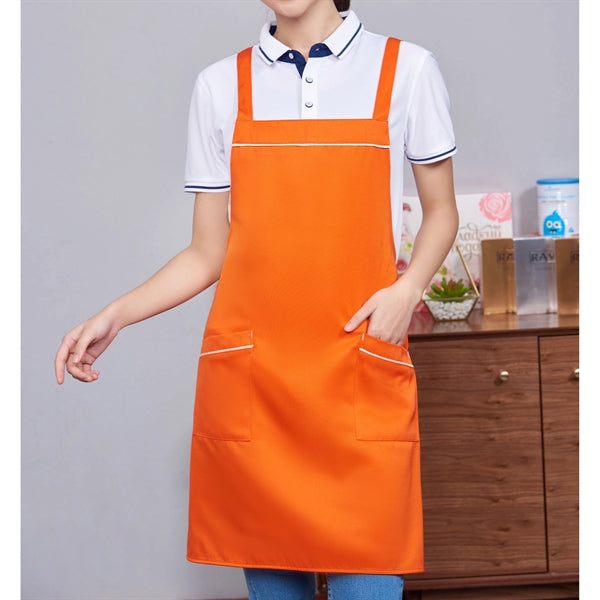 12 oz Woven knitted Kitchen Apron w/ Cross Strap & 2 pockets