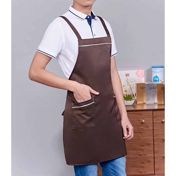 12 oz Woven knitted Kitchen Apron w/ Cross Strap & 2 pockets