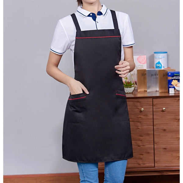12 oz Woven knitted Kitchen Apron w/ Cross Strap & 2 pockets