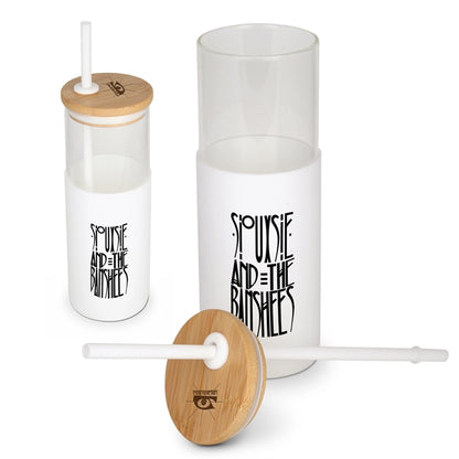 Antigua - 24oz. Glass Tumbler w/Bamboo Lid, Silicone Sleeve