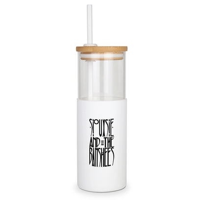 Antigua - 24oz. Glass Tumbler w/Bamboo Lid, Silicone Sleeve