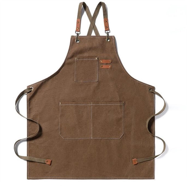 Chef  Canvas Cross Back Apron with Pockets