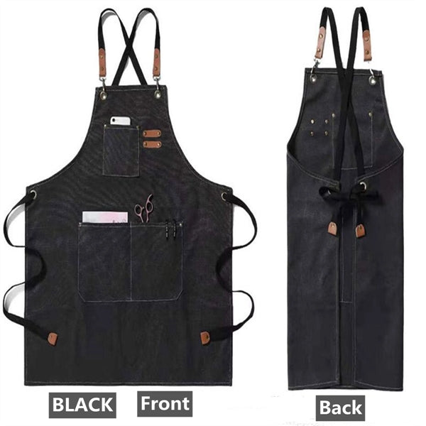 Chef  Canvas Cross Back Apron with Pockets