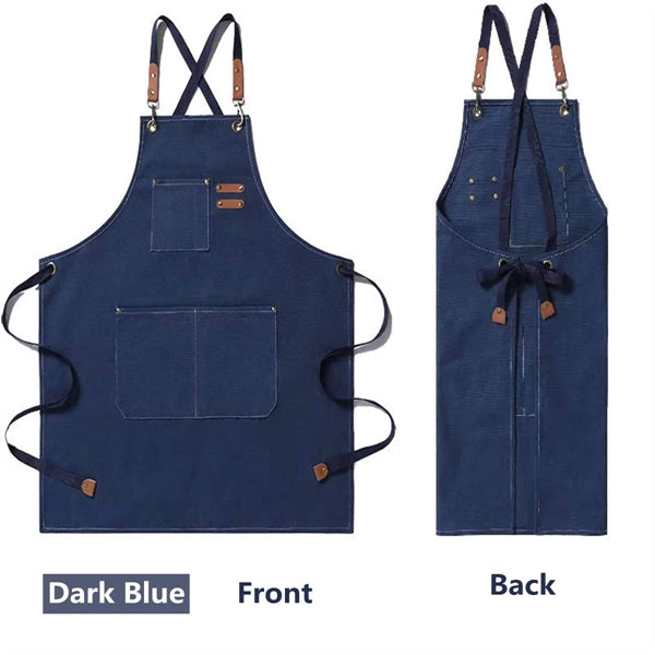 Chef  Canvas Cross Back Apron with Pockets
