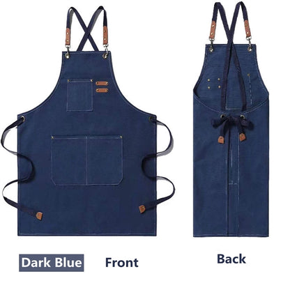Chef  Canvas Cross Back Apron with Pockets
