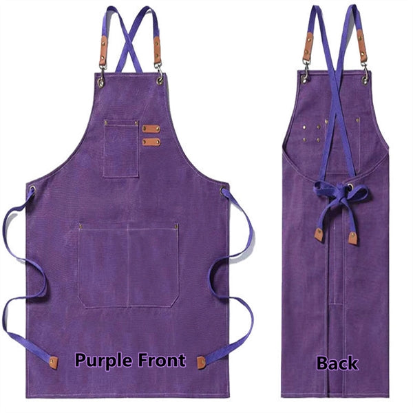 Chef  Canvas Cross Back Apron with Pockets