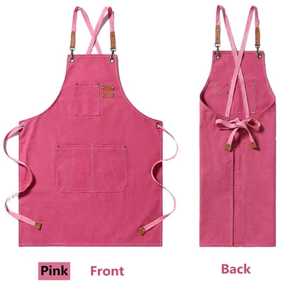 Chef  Canvas Cross Back Apron with Pockets