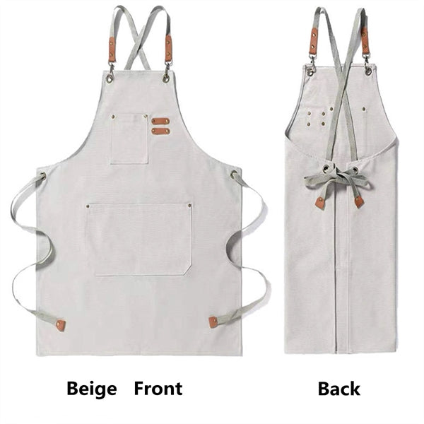 Chef  Canvas Cross Back Apron with Pockets