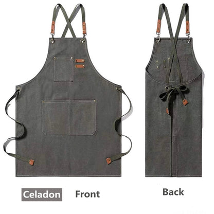 Chef  Canvas Cross Back Apron with Pockets