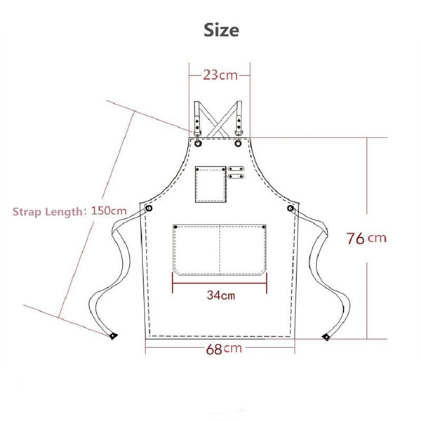 Chef  Canvas Cross Back Apron with Pockets