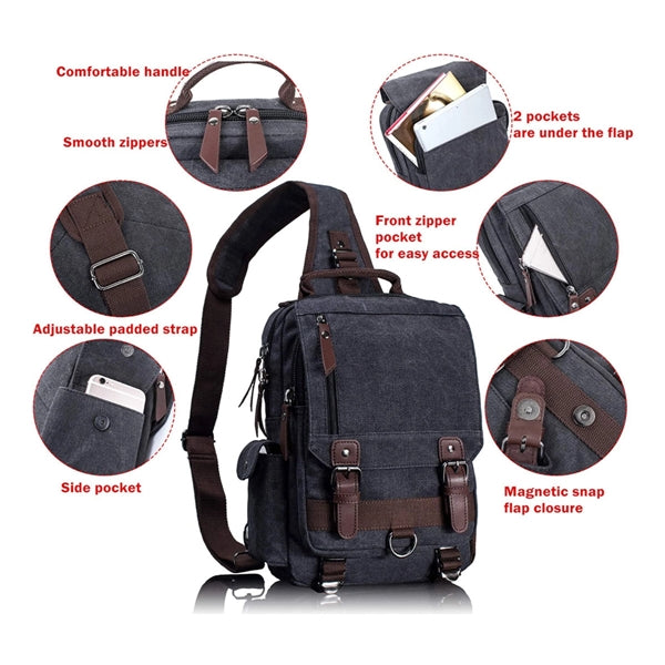 Lightweight Canvas Messenger Bag with Adjustable Strap