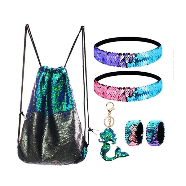 Custom Reversible Sequin Drawstring Party Backpack.
