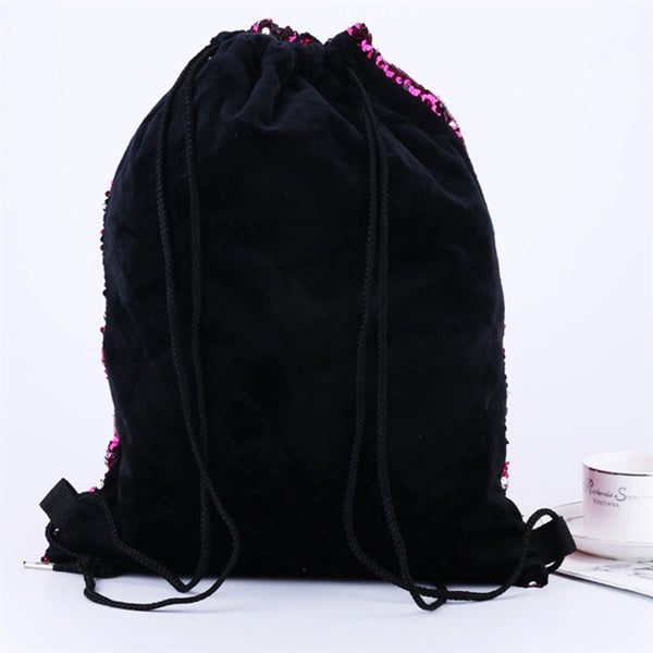 Custom Reversible Sequin Drawstring Party Backpack.