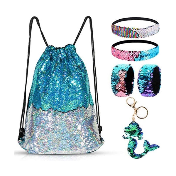 Custom Reversible Sequin Drawstring Party Backpack.