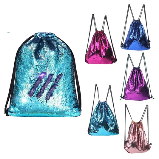 Mermaid Sequin Drawstring Backpack