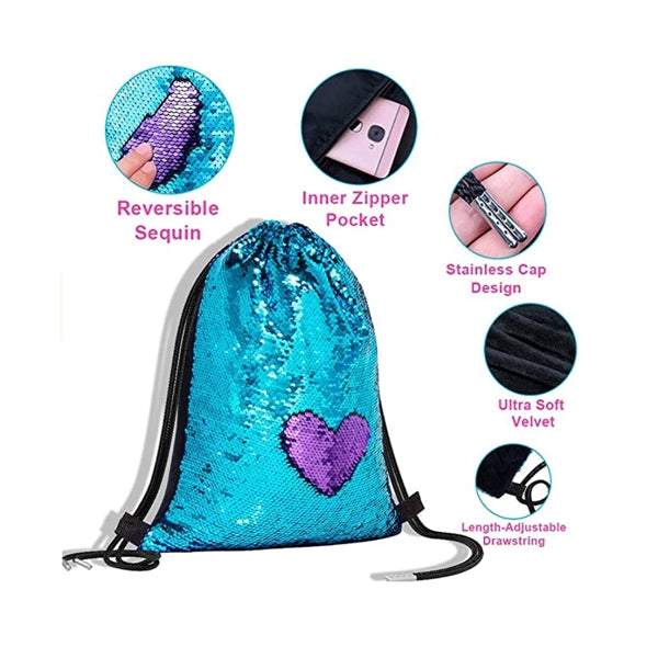 Mermaid Sequin Drawstring Backpack