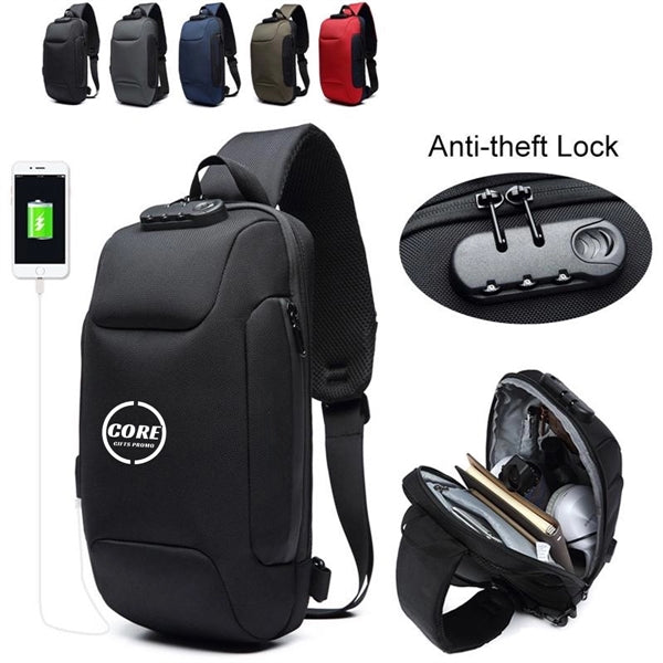 Anti Theft Usb Recharging Sling Crossbody Backpack