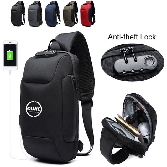 Anti Theft Usb Recharging Sling Crossbody Backpack