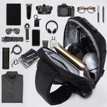 Anti Theft Usb Recharging Sling Crossbody Backpack