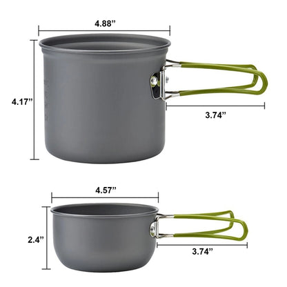 Portable 5 Pcs Camping Cookware Kit