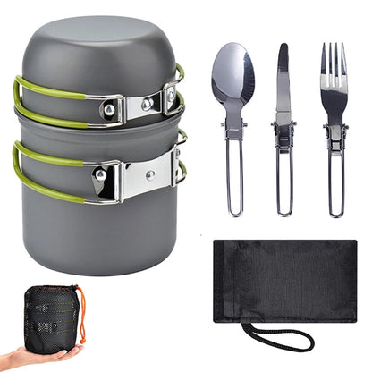 Portable 5 Pcs Camping Cookware Kit