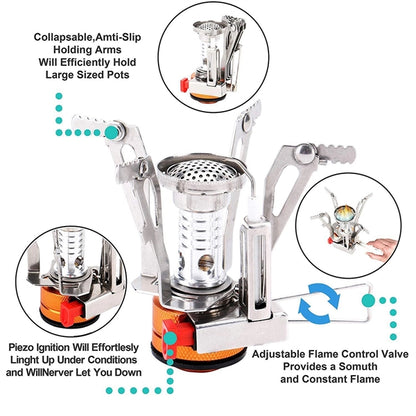 Portable 8 Pieces Camping Cookware Kit