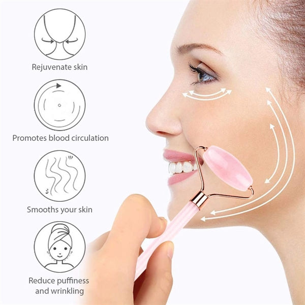 Rose Quartz Facial Jade Roller