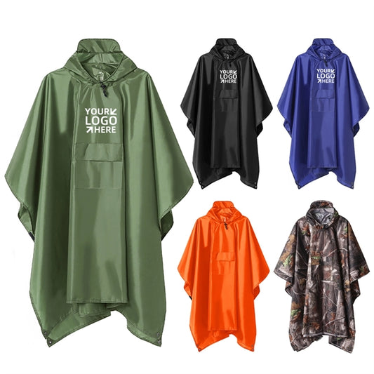 3 in 1 Outdoor Hooded Rain Ponchos/Mat/Tent Trap