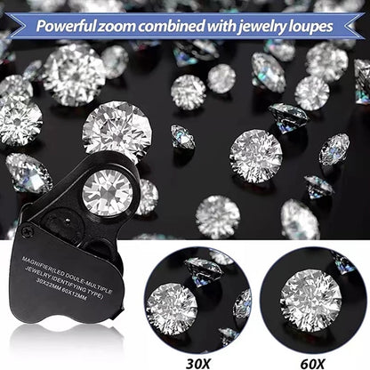 30X 60X Illuminated Jewelers Eye Loupe Magnifier