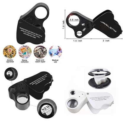30X 60X Illuminated Jewelers Eye Loupe Magnifier