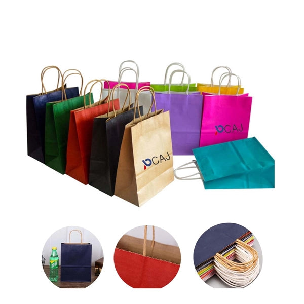 Color kraft paper bag with handles