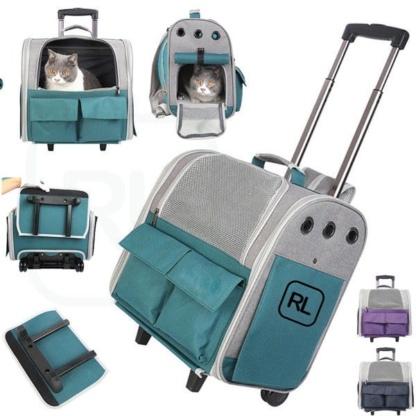 Pet Rolling Carrier with Wheels