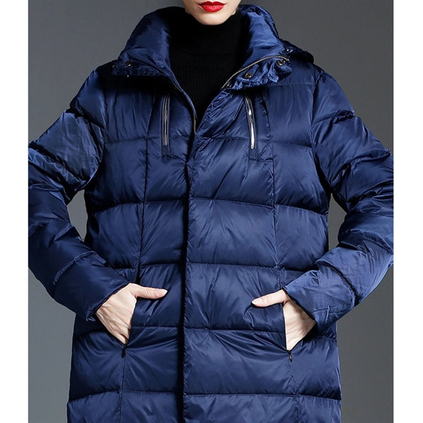 Women's Hooded Thickened Long Down Jacket