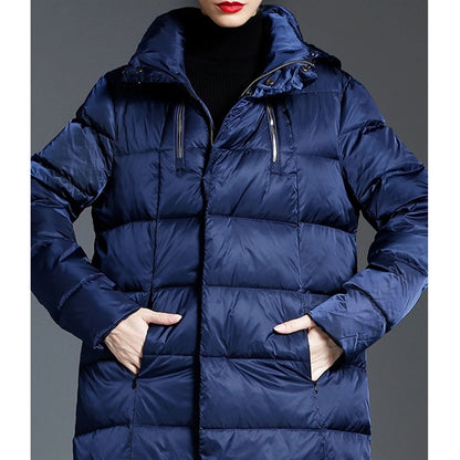 Women's Hooded Thickened Long Down Jacket