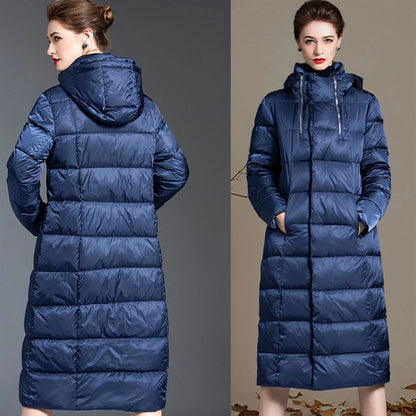 Women's Hooded Thickened Long Down Jacket