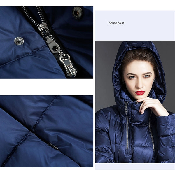 Women's Hooded Thickened Long Down Jacket
