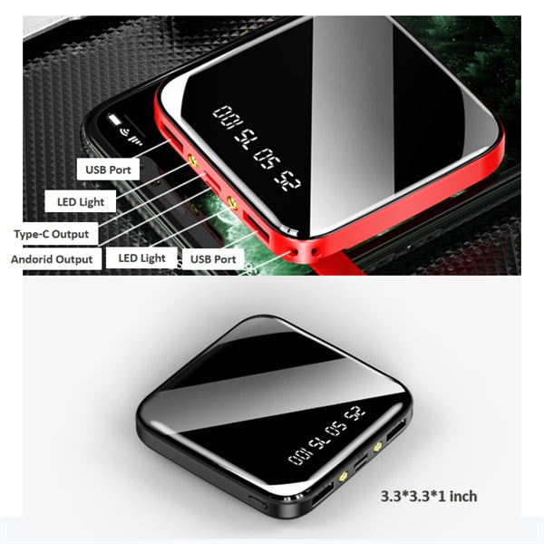 10000MAh Mini Power Bank with LED Light