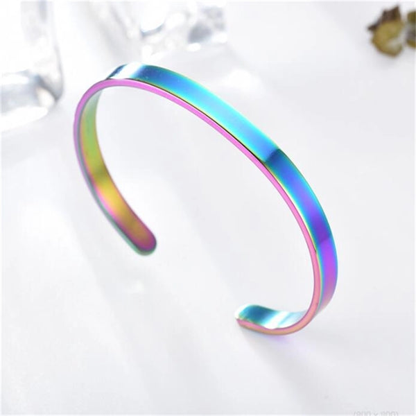 Stainless Steel Thin Cuff Bracelet Electroplated