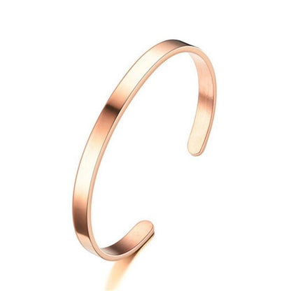 Stainless Steel Thin Cuff Bracelet Electroplated