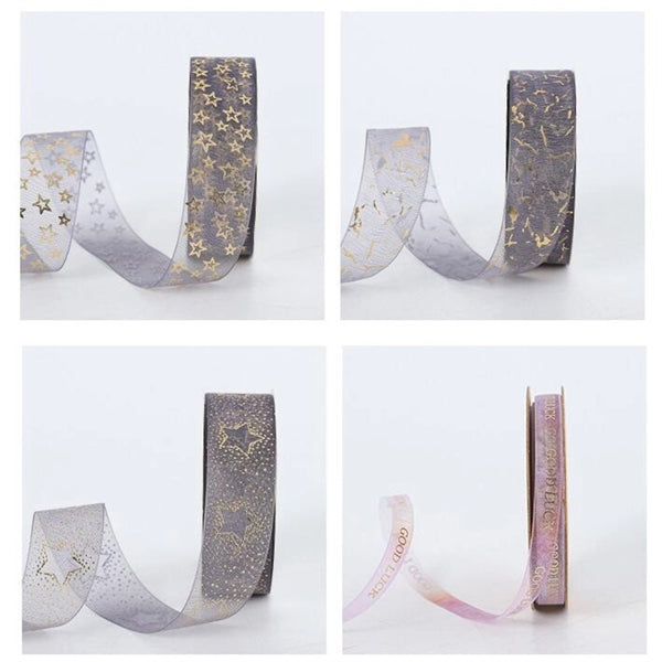 3CM By 100 Meters Bronzing Snow Gauze Ribbon  Gift Wrapping