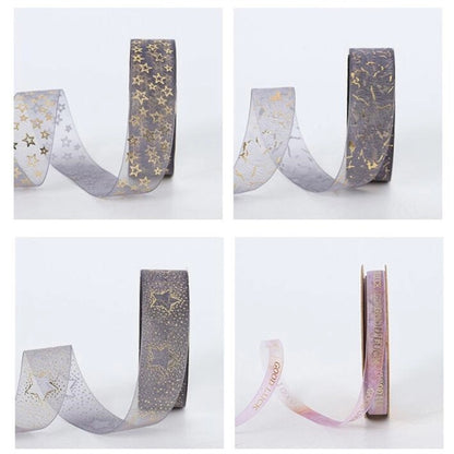 3CM By 100 Meters Bronzing Snow Gauze Ribbon  Gift Wrapping