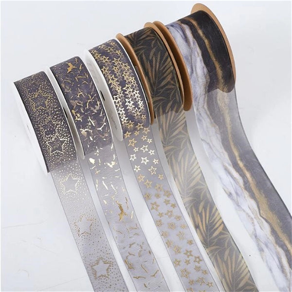 3CM By 100 Meters Bronzing Snow Gauze Ribbon  Gift Wrapping