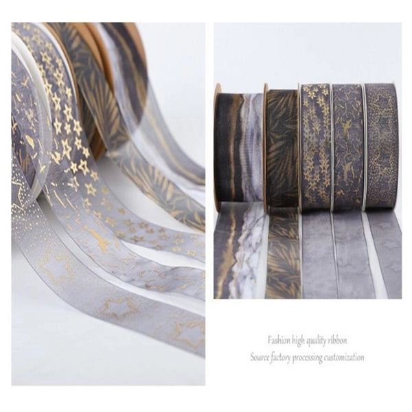 3CM By 100 Meters Bronzing Snow Gauze Ribbon  Gift Wrapping